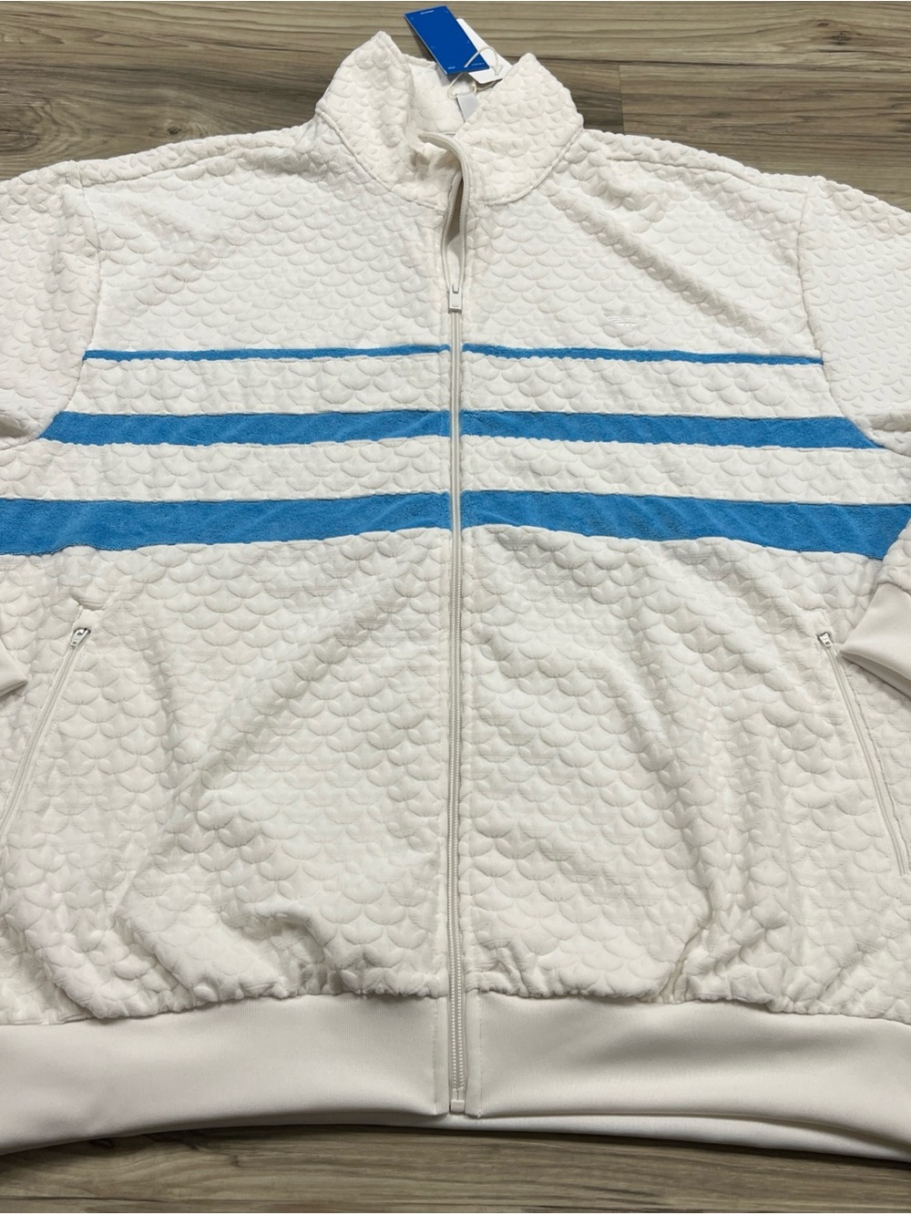 Adidas Originals Q12 Monogram Track Jacket Cloud White Full-Zip Men’s 2XL JP4420